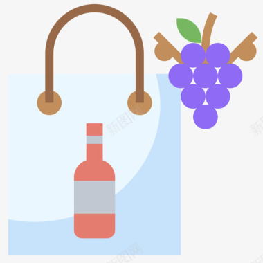 袋葡萄酒16扁平图标