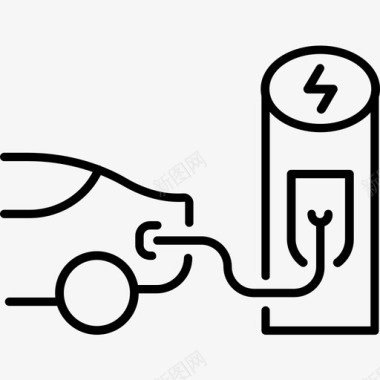 电动车充电器混合动力车图标