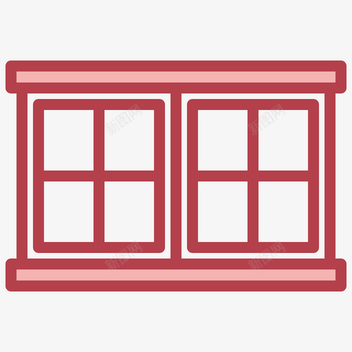 窗户建筑和建筑9红色svg_新图网 https://ixintu.com 建筑 窗户 红色