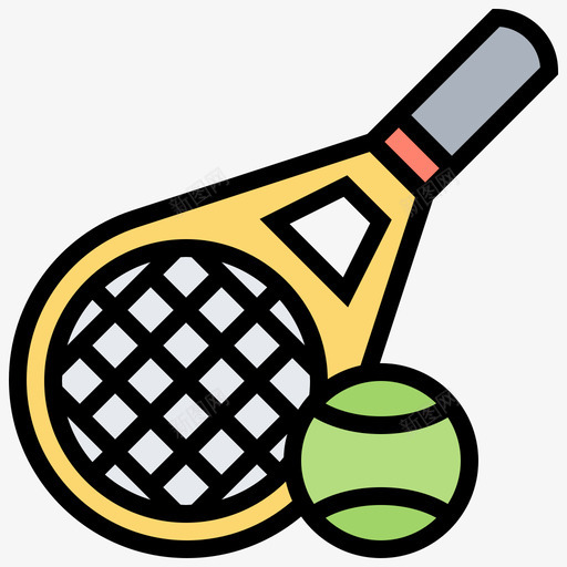 球拍网球元素1线性颜色svg_新图网 https://ixintu.com 球拍 网球 元素 线性 颜色