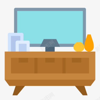 电视桌家居装饰6平面图标
