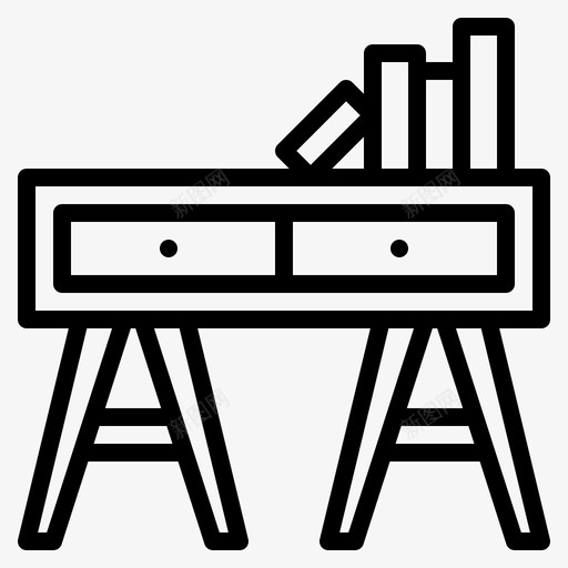 书桌家居装饰5轮廓svg_新图网 https://ixintu.com 书桌 家居装饰 轮廓