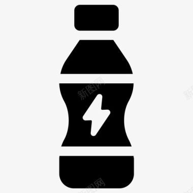 能量饮料瓶子健身房图标
