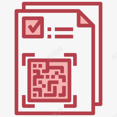 文件条形码和二维码11红色图标