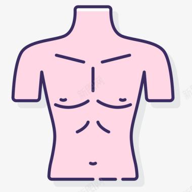 胸部解剖学11线性颜色图标