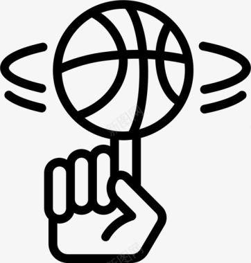 球篮球62直线型图标