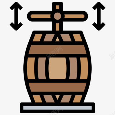压力机啤酒厂6线性颜色图标