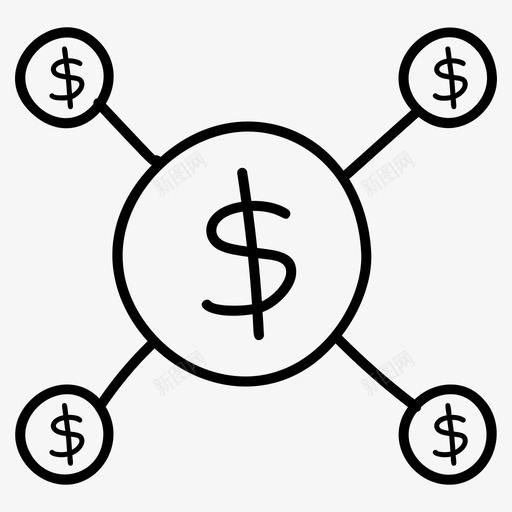 货币网络银行结构银行网络svg_新图网 https://ixintu.com 货币 网络 银行 金融 结构 链接 集合 向量 图标