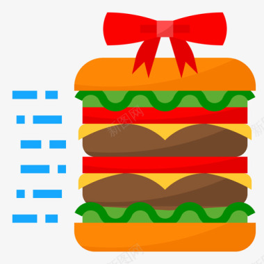 汉堡食品配送82扁平图标