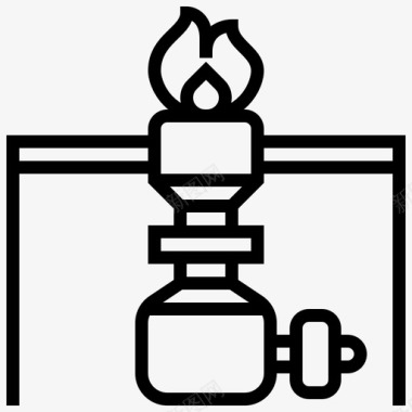 煤气炉科学144线性图标