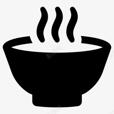 碗热菜饭菜图标
