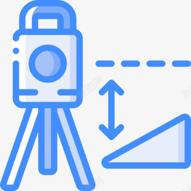 设备大地测量和测量4蓝色图标