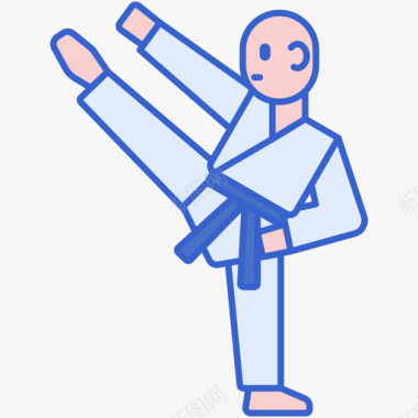 跆拳道武术43线色图标