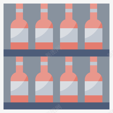 葡萄酒架葡萄酒16扁平图标