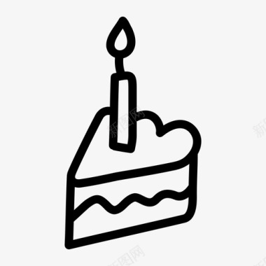 蛋糕片生日蜡烛图标