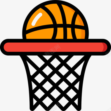 篮球圈篮球61线性颜色图标