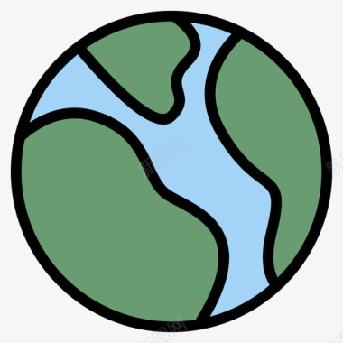 世界生态环境11线条色彩图标