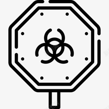 生物危害冠状病毒12线状图标