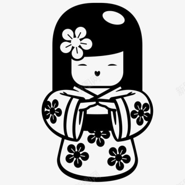 kokeshi日本玩具图标