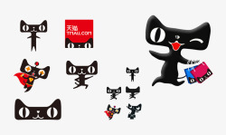 天猫logo吉祥物猫标志标识艺术字体素材