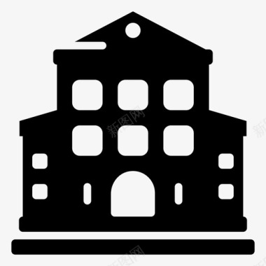 现代市政厅城市住宅商业建筑图标