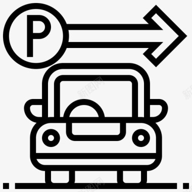 停车场公共服务29直线图标