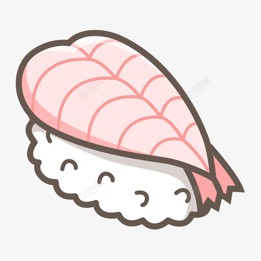 甜虾寿司svg_新图网 https://ixintu.com 甜虾 寿司 填充 线性 多色 可爱