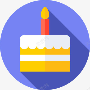 生日蛋糕家庭67扁平图标