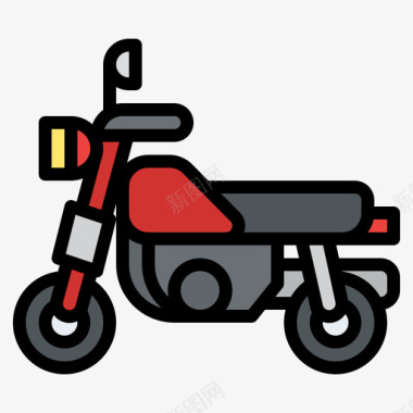 摩托车运输214线性颜色图标