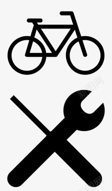 自行车服务修理图标