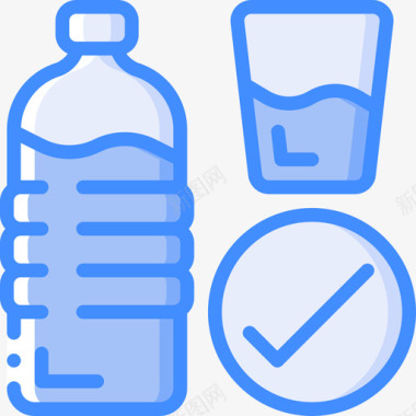 水饮食和健身5蓝色图标
