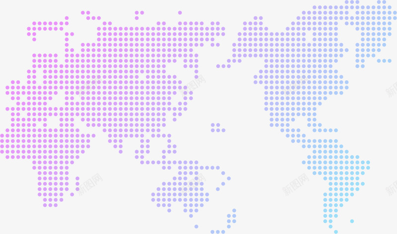 彩色方块世界地图png免抠素材_新图网 https://ixintu.com 彩色方块世界地图