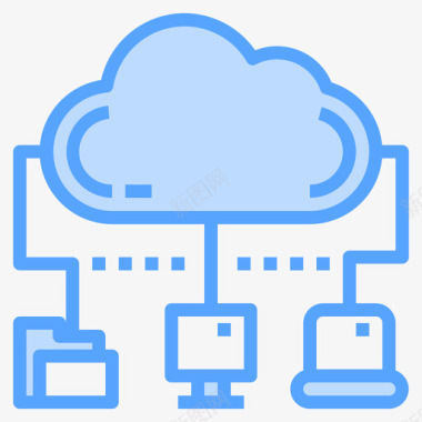 数据存储云技术45蓝色图标