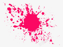 玫红色颜料喷洒墨迹水彩墨点5651635465素材