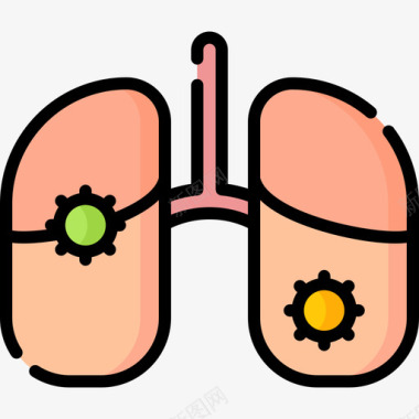 肺炎病毒传播19手绘详图图标