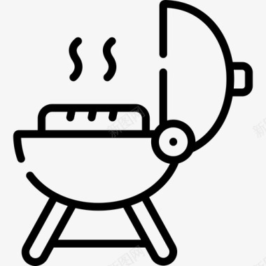 烤肉架烤肉58线性图标