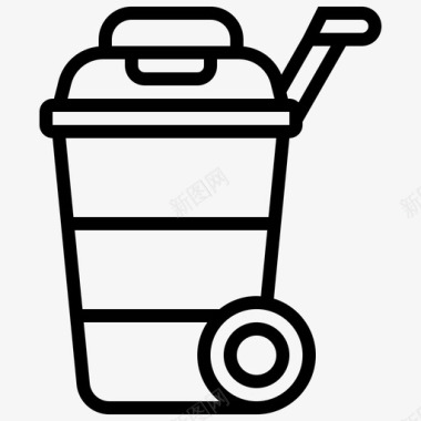 垃圾桶手推车垃圾箱图标