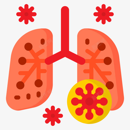 肺冠状病毒127扁平svg_新图网 https://ixintu.com 冠状 病毒 扁平