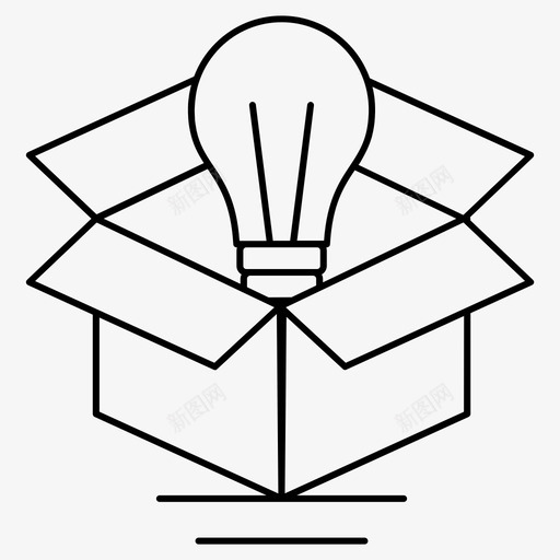 灯泡盒子纸箱svg_新图网 https://ixintu.com 灯泡 盒子 纸箱 创意 工商管理 细线 套装