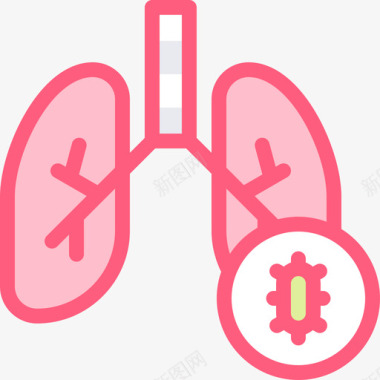 感染肺冠状病毒23线状颜色图标