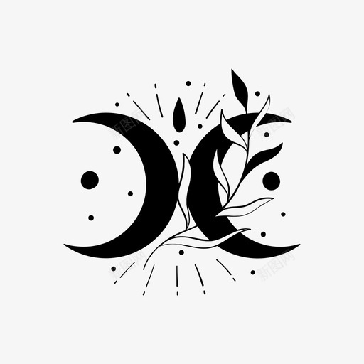 月亮魔术手绘神秘svg_新图网 https://ixintu.com 月亮 魔术 手绘 神秘 自然