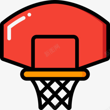 篮球圈篮球61线性颜色图标
