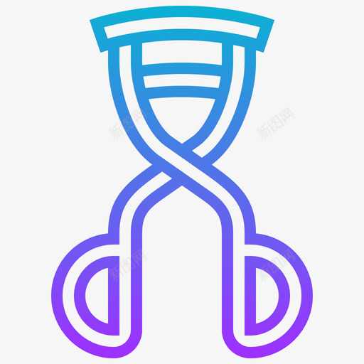 睫毛卷发器化妆品16渐变色svg_新图网 https://ixintu.com 睫毛 卷发器 化妆品 渐变 变色