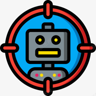 机器人竞技游戏1线性颜色图标