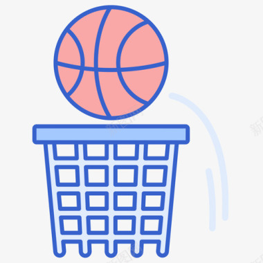 篮球圈篮球59线性颜色图标
