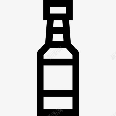 啤酒瓶90号酒吧直线型图标