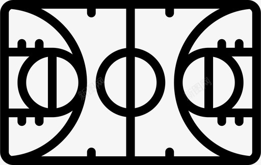球场篮球62直线型图标