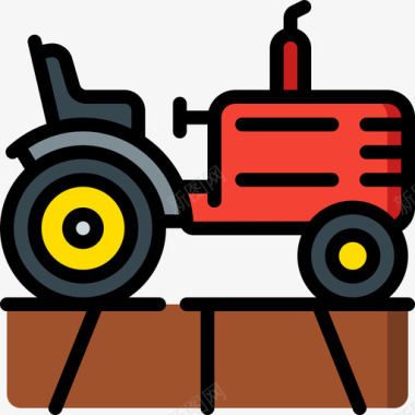 拖拉机农业71线性颜色图标
