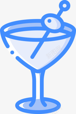 鸡尾酒混合器1蓝色图标
