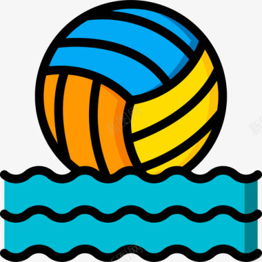 水球夏季运动会3直线颜色图标
